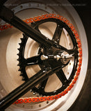 front view of evo axle on a finished bike