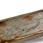 photo of close up detail of anniversary knife box engraving