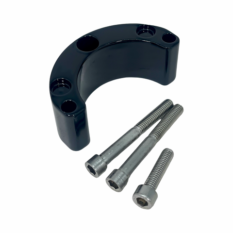 Black metal bracket GPR mount with three screws on a white background