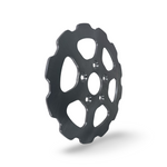 angle view of antihero 10" brake rotor showing countersunk holes
