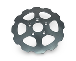 detailed view on antihero brake rotor showing machining details
