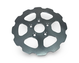 detailed view on antihero brake rotor showing machining details
