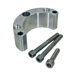 Raw metal GPR mount bracket with three screws on a white background